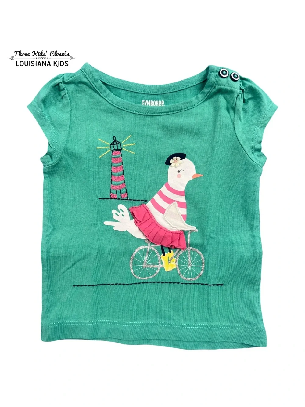 Gymboree 6-12m Bird Bicycle Lighthouse Graphic Tee Shirt